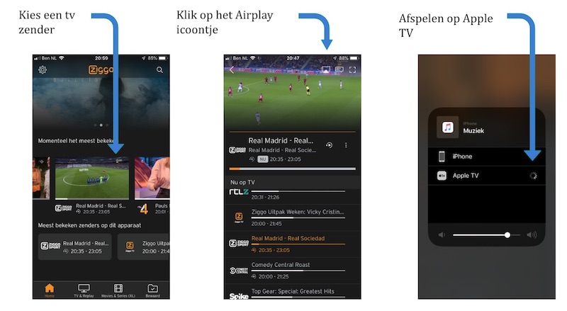 Ziggo Go streamen naar Apple TV